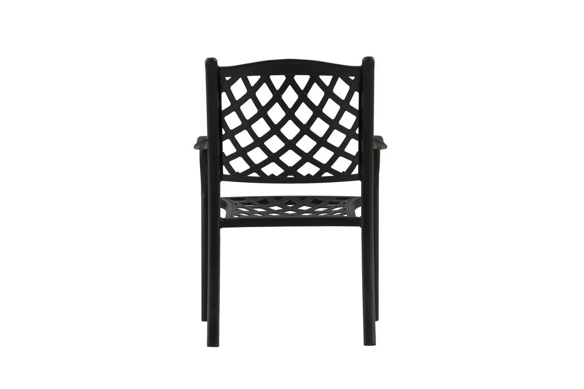4er Set Gartenstuhl Auri - ein schlichter schwarzer Stuhl aus Aluminium