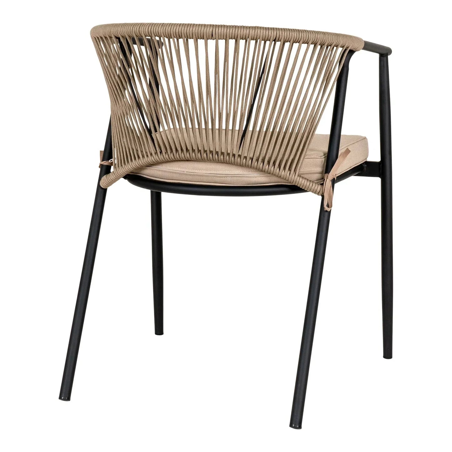 2er Set - Gartenstuhl Lazaro Schwarz/Beige