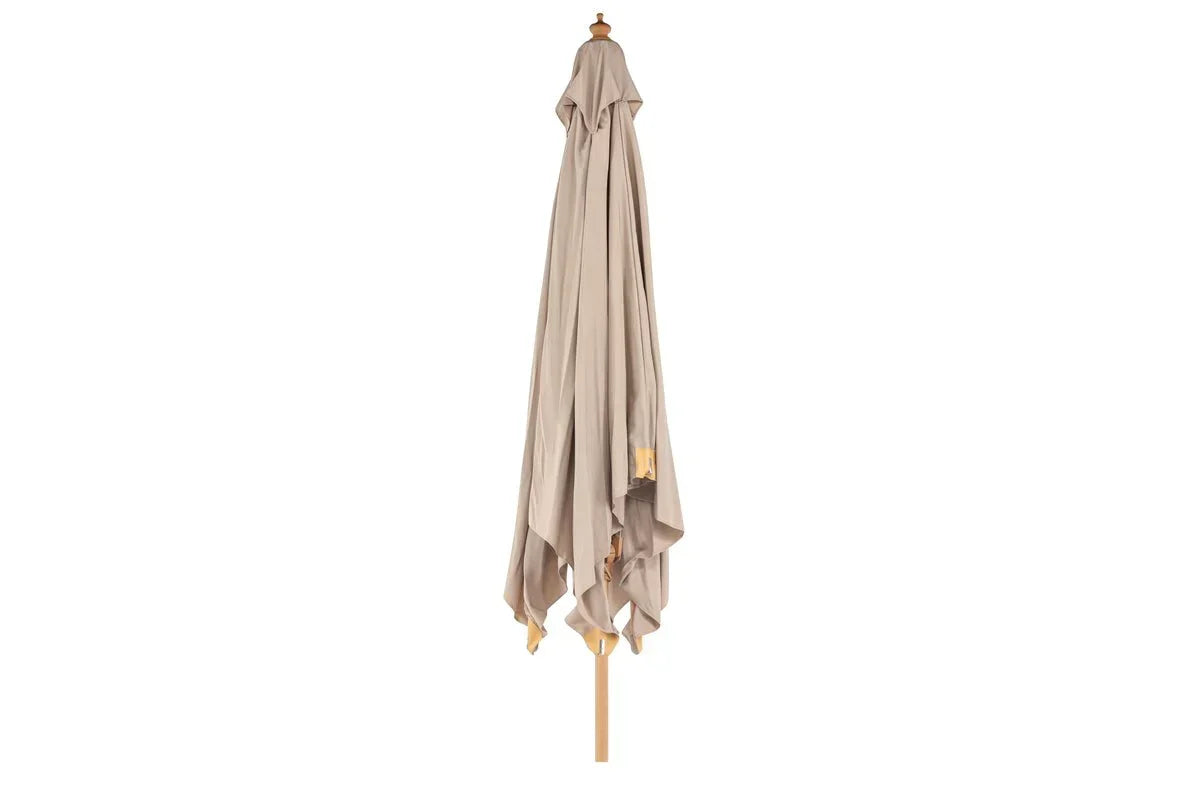 Sonnenschirm Albora – 300 x 300 cm in der Farbe Braun mit Buchengestell