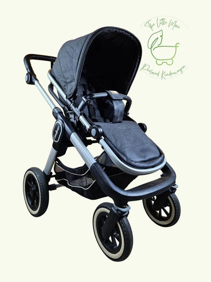 Emmaljunga - NXT90 Flat Outdoor Buggy Kinderwagen (Gestell und Sportsitz) - Schwarz in gutem Zustand