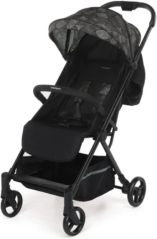 Foppapedretti Voilà Passeggino Compatto per Bambini 0-15 kg (0-3 Anni), Chiusura con una Mano, Autoportante, Schienale Regolabile, Portaoggetti Portatile, Telaio in Alluminio, Design Graffiti