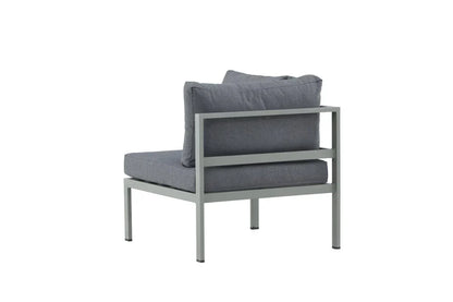 Gartenbank Eckmodul Borelio - Aus Aluminium in den Farben Khaki und Beige