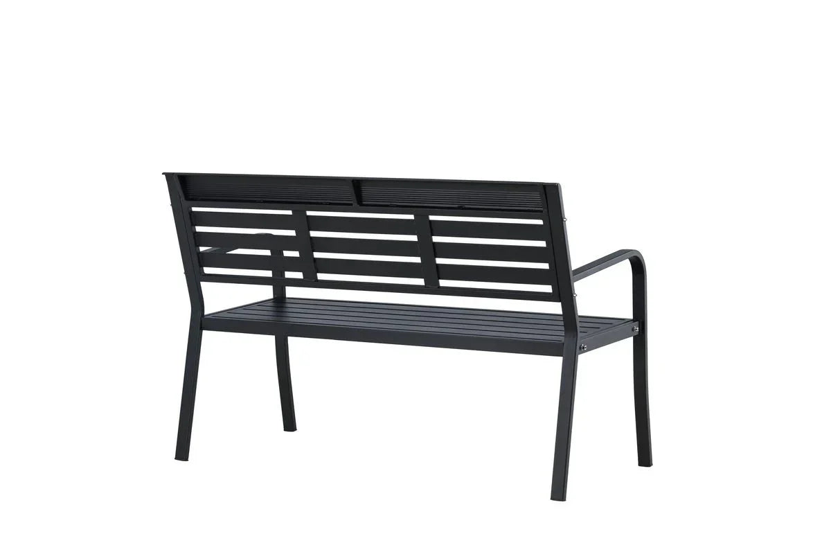 Gartenbank Mineral - Zeitloses Design aus schwarzem Aluminium