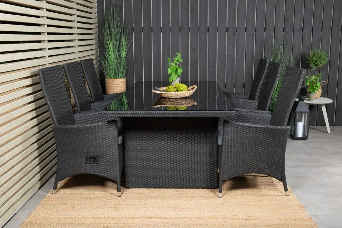2er Set - Venezia Gartenstuhl in Rattanoptik in Schwarz, Weiß oder Naturoptik