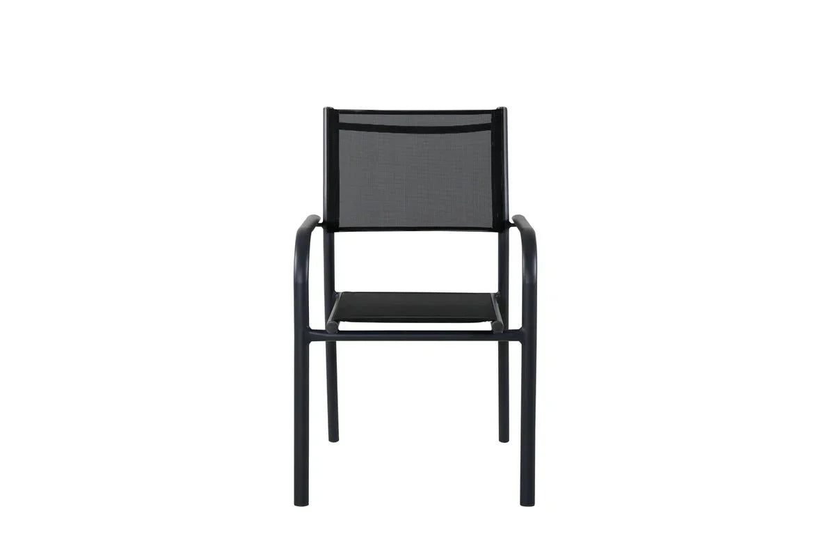 2er Set Gartenstuhl Ira - elegante schwarze Optik aus Aluminium
