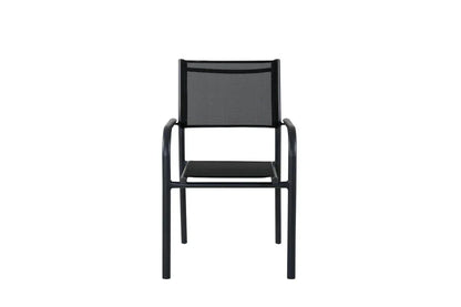 2er Set Gartenstuhl Ira - elegante schwarze Optik aus Aluminium