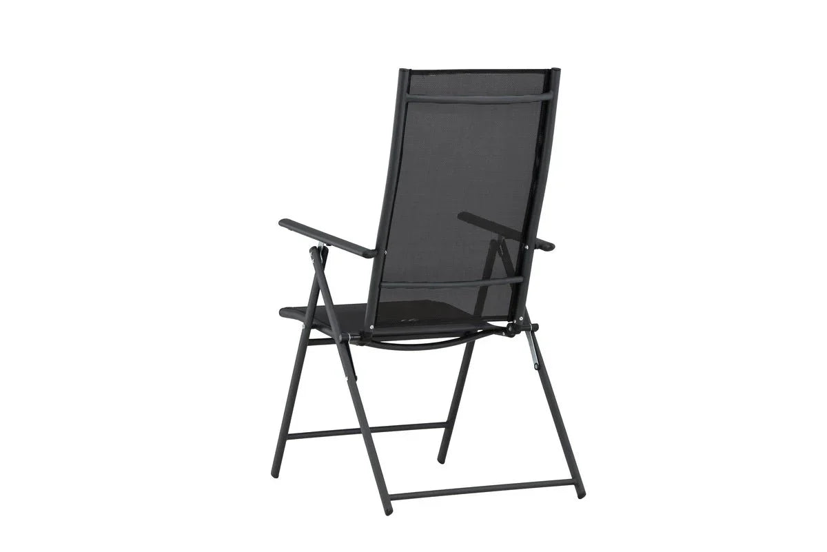 2er Set Gartenstuhl Miro - klappbarer Stuhl in Beige oder Schwarz aus Stahl und Textilene