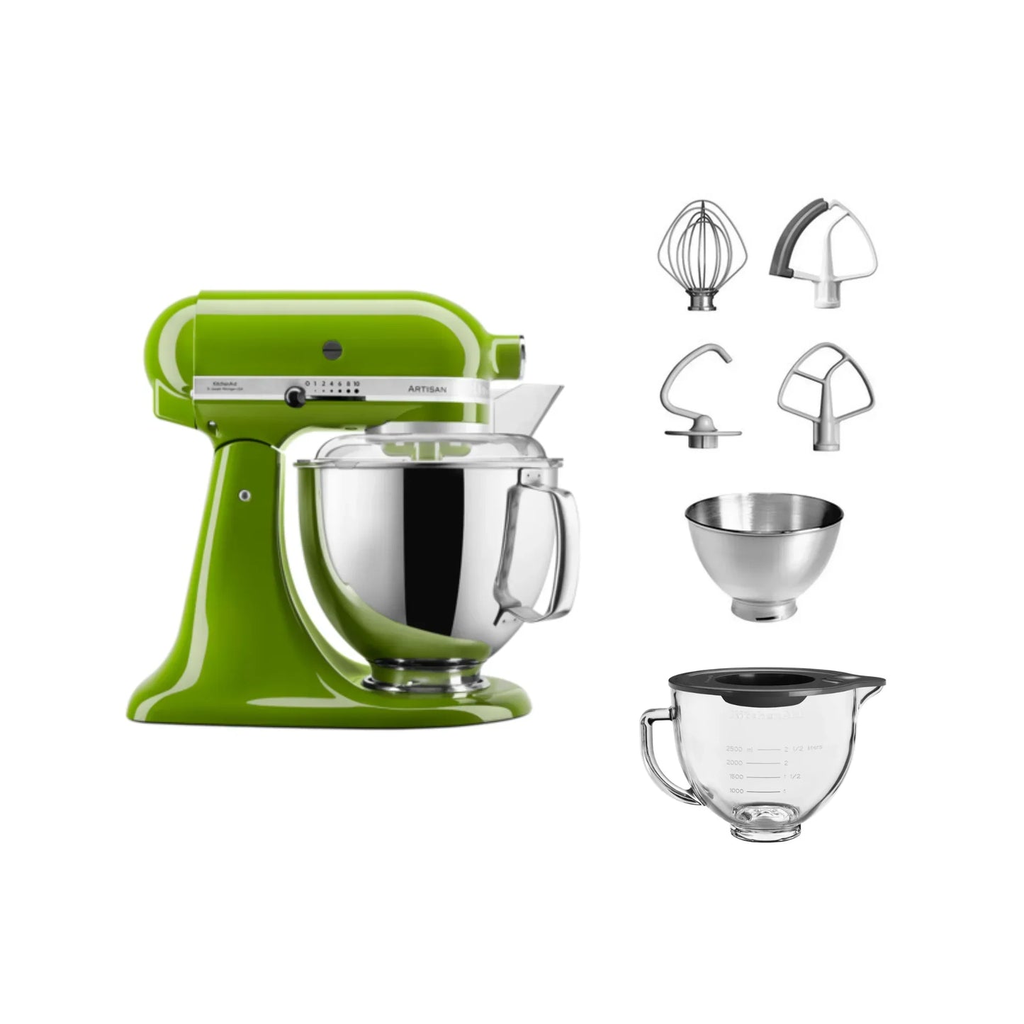 KitchenAid 4,8 L 5KSM175 Artisan Küchenmaschine Glasset mit Glasschüssel