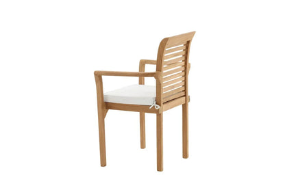 2er Set Gartenstuhl Tansania - aus massivem, poliertem Teakholz