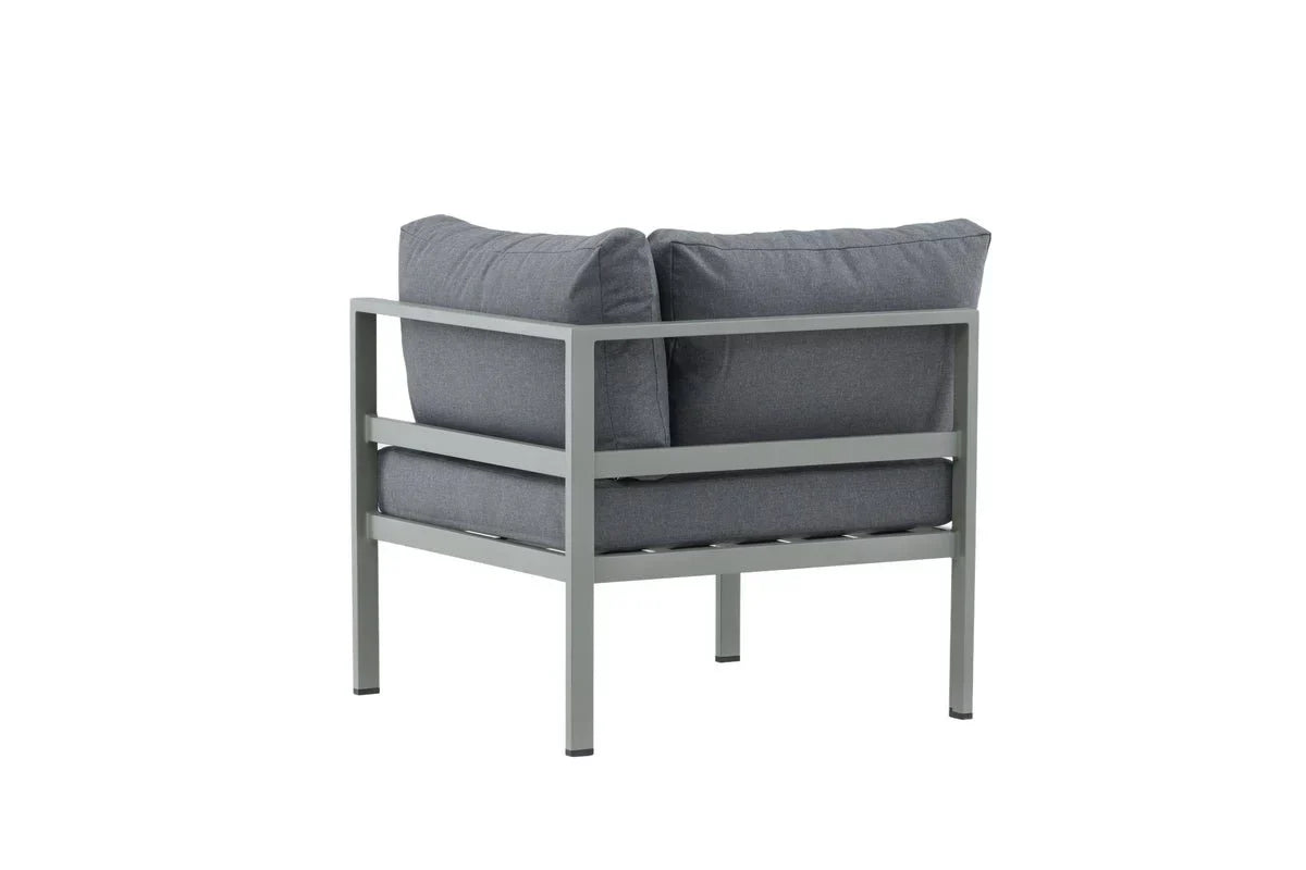 Gartenbank Eckmodul Borelio - Aus Aluminium in den Farben Khaki und Beige
