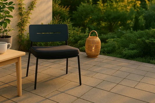 Set di 2 - Sedia da giardino Laura in acciaio con cuscino