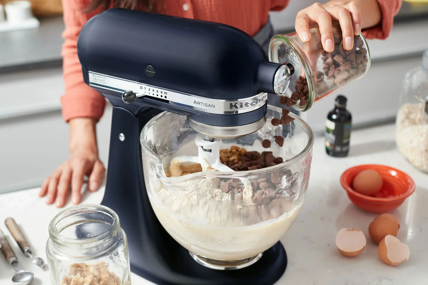 KitchenAid 4,8 L 5KSM175 Artisan Küchenmaschine Glasset mit Glasschüssel