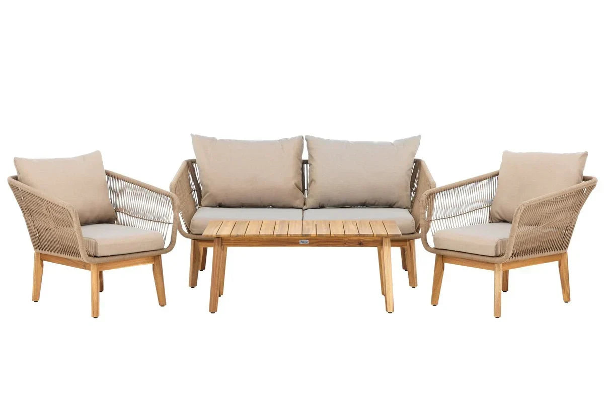 Garten Lounge Set Perano – 4 teiliges Set in Beige