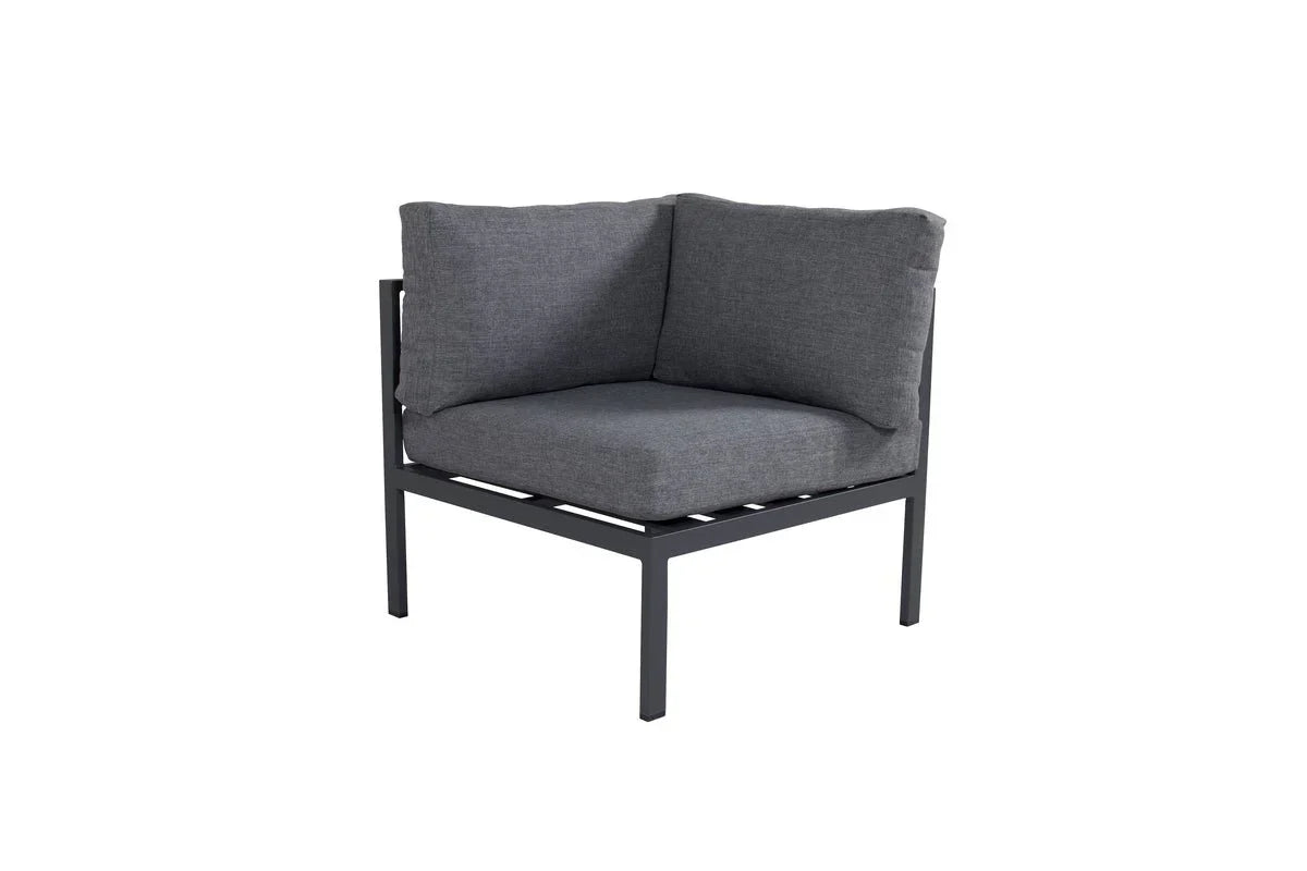 Gartenbank Eckmodul Nero - Aus Aluminium in Schwarz, Braun und Beige