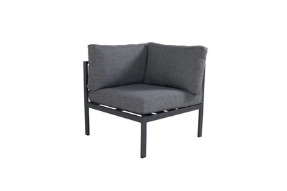Gartenbank Eckmodul Nero - Aus Aluminium in Schwarz, Braun und Beige