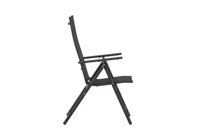 2er Set Gartenstuhl Miro - klappbarer Stuhl in Beige oder Schwarz aus Stahl und Textilene