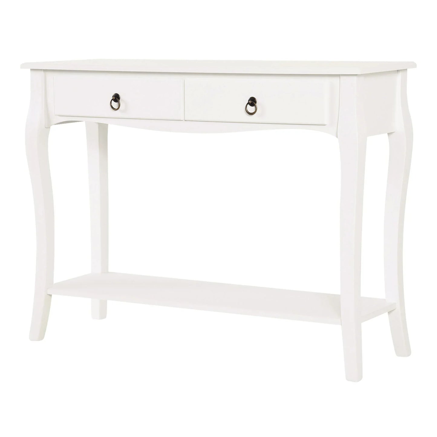 HOMCOM Konsolentisch Sideboard für Wohnzimmer und Flur, Akzenttisch mit Schubladen und Regal, elegantes Design 100x33x75cm Hochglanz Weiß