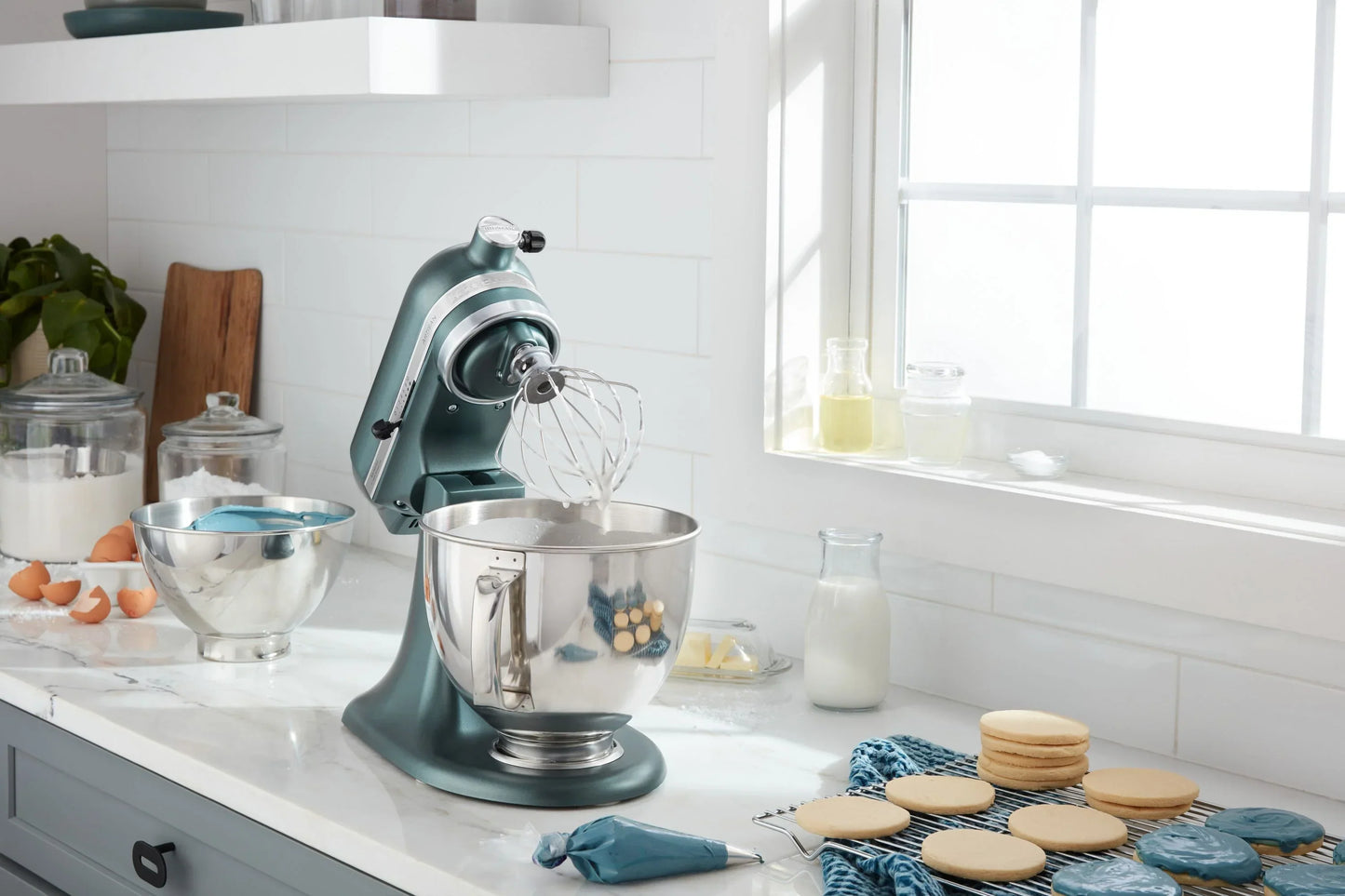 KitchenAid 4,8 L 5KSM175 Artisan Küchenmaschine Allrounderset mit Gemüseschneider+Fleischwolf+Spritzgebäckvorsatz