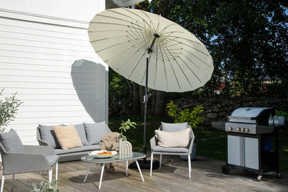 Garten Sonnenschirm Palma – Ø270 cm verfügbar in Weiß, Schwarz, Grau und Blau