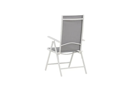 2er Set Gartenstuhl Awa - weißes Gestell aus Aluminium, Sitzfläche aus Textilene, verstellbare Rückenlehne