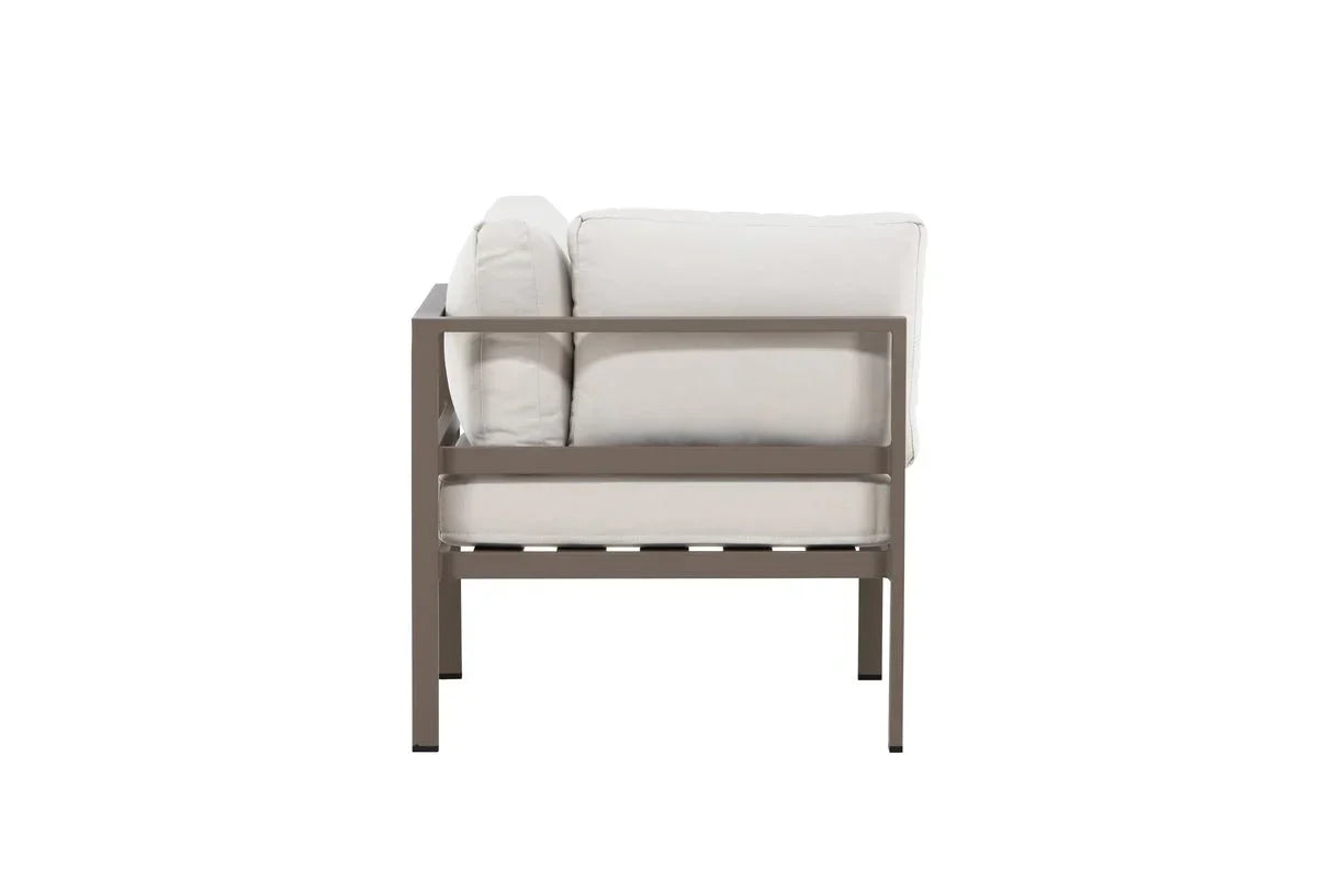 Gartenbank Eckmodul Borelio - Aus Aluminium in den Farben Khaki und Beige