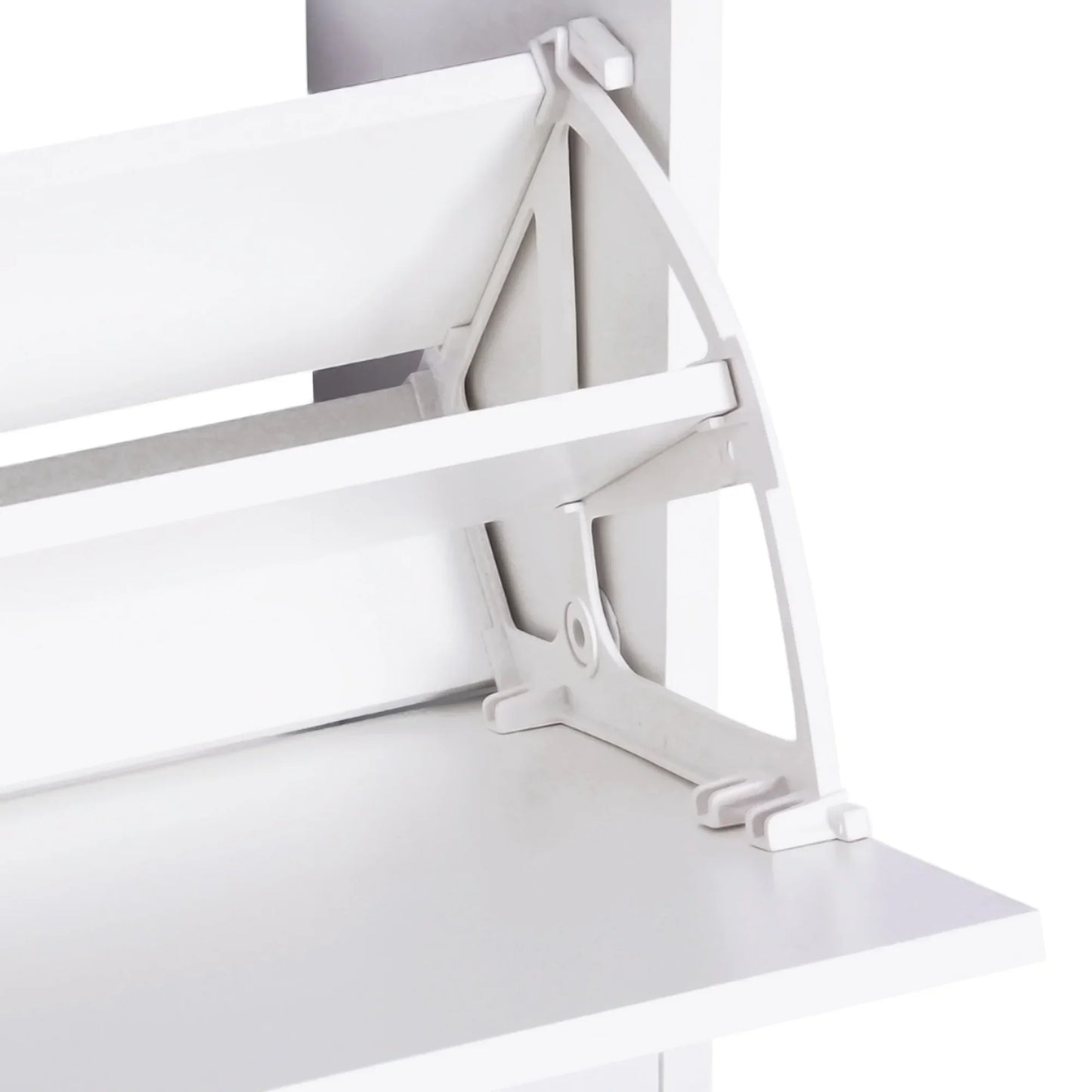 HOMCOM Möbelset für den Eingangsbereich 3-teiliges Schuhschrank-Spiegel-Garderobe mit 4 Haken zum Aufhängen von Kleidung 80x27x46,5 cm Weiß