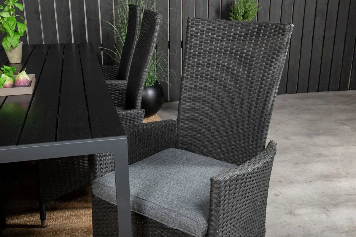 2er Set - Venezia Gartenstuhl in Rattanoptik in Schwarz, Weiß oder Naturoptik