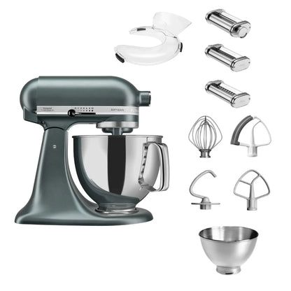 KitchenAid 4,8 L 5KSM175 Artisan Küchenmaschine Pastalover mit Nudelwalzen 3er- Set