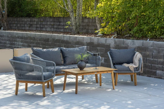 Set lounge da giardino Sorena – Set da 4 pezzi in grigio