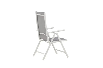 2er Set Gartenstuhl Awa - weißes Gestell aus Aluminium, Sitzfläche aus Textilene, verstellbare Rückenlehne