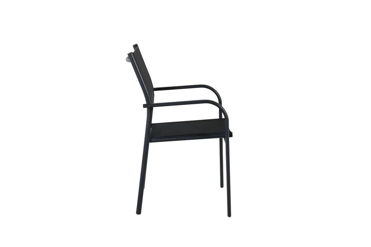 2er Set Gartenstuhl Ira - elegante schwarze Optik aus Aluminium