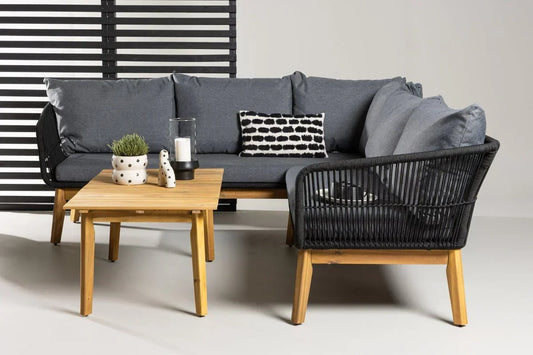 Set da salotto da giardino Renavo – Set 2 pezzi in acacia e poliestere