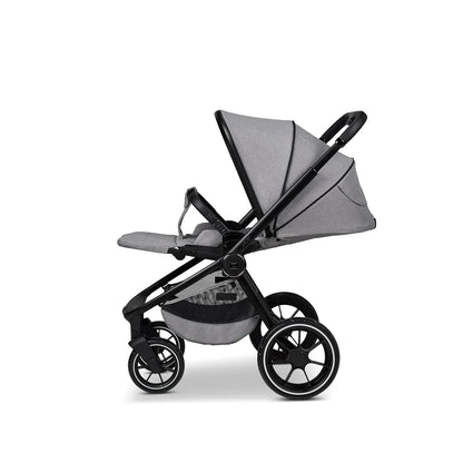 MOON SPORT stone/melange, Sportwagen-Buggy mit Liegefunktion, bis 22kg, UV-Schutz 50+, zusammenklappbar, großer Korb, Kollektion 2025