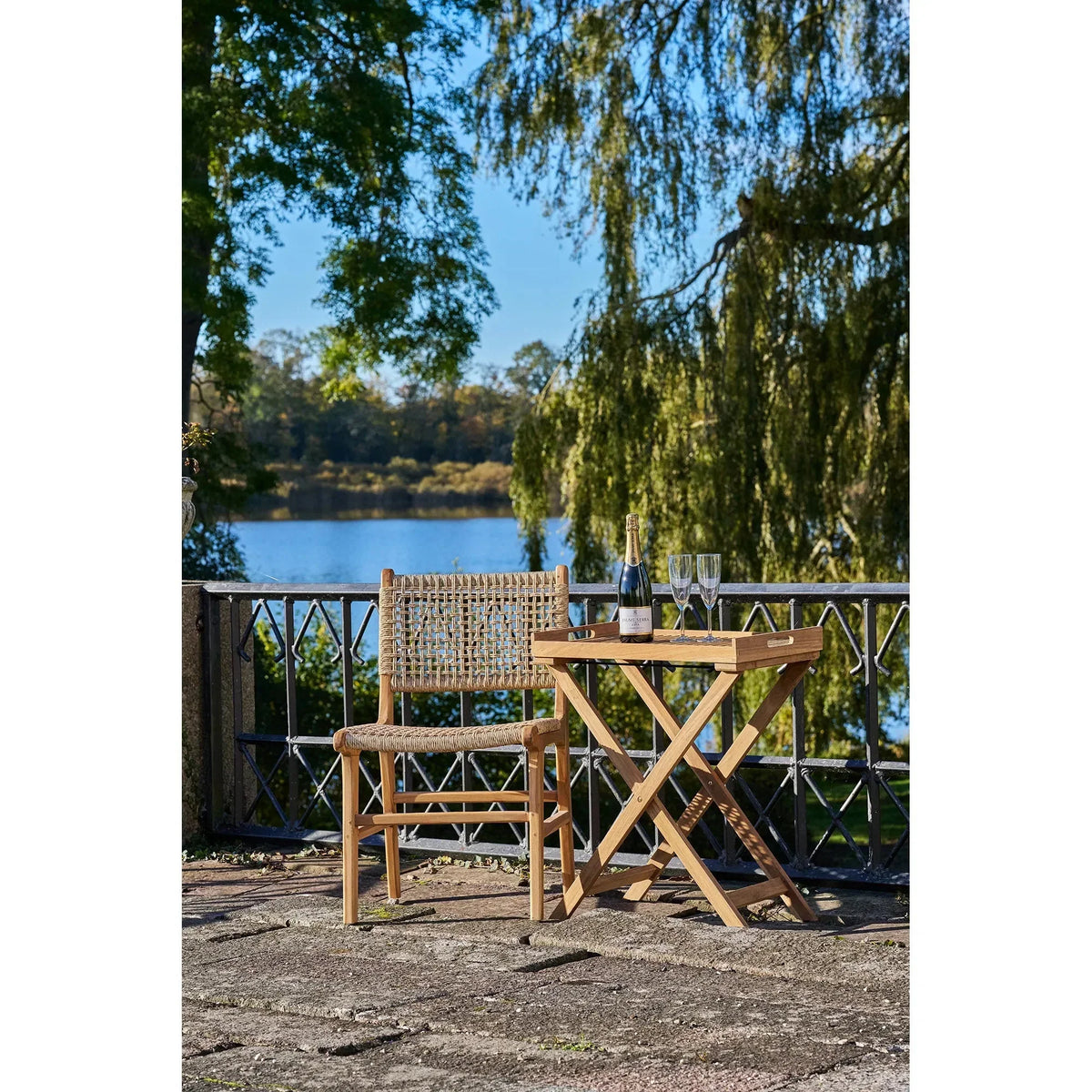 2er Set - Gartenstuhl Capri ohne Armlehne aus Teakholz