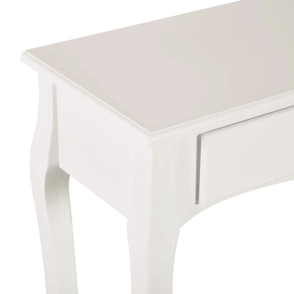 HOMCOM Konsolentisch Sideboard für Wohnzimmer und Flur, Akzenttisch mit Schubladen und Regal, elegantes Design 100x33x75cm Hochglanz Weiß